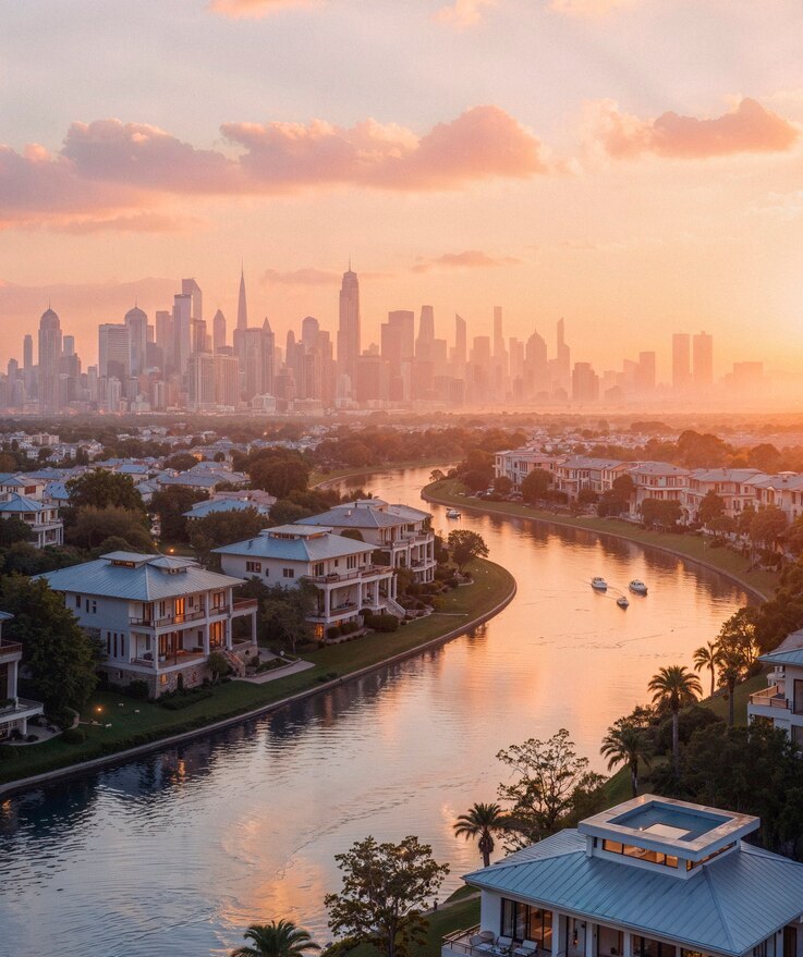 luxury-waterfront-homes-sunset-with-city-skyline_23-2151963025 (2) bowraville NSW Australia